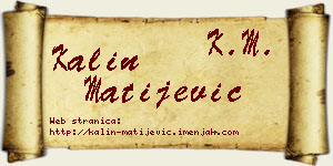Kalin Matijević vizit kartica